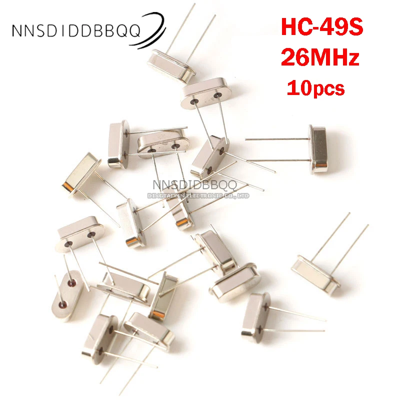 10PCS HC-49S 26MHz 2-Pin Quartz Crystal Oscillator DIP Passive Components Oscillator  Electronic Components