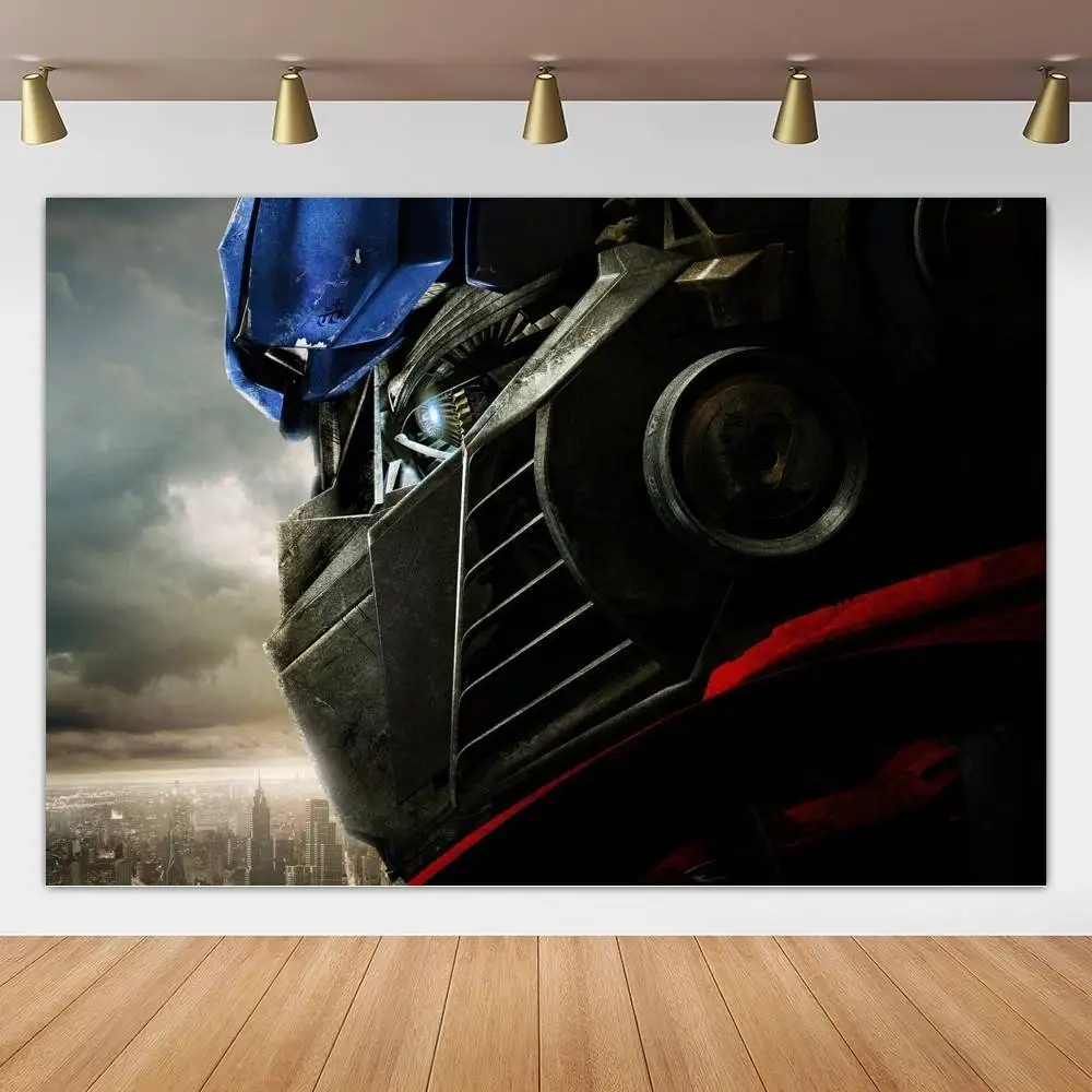 أوبتيموس برايم الديكور خلفية غرفة الطرف الديكور خلفية القماش الأطفال عيد ميلاد راية التصوير الدعائم