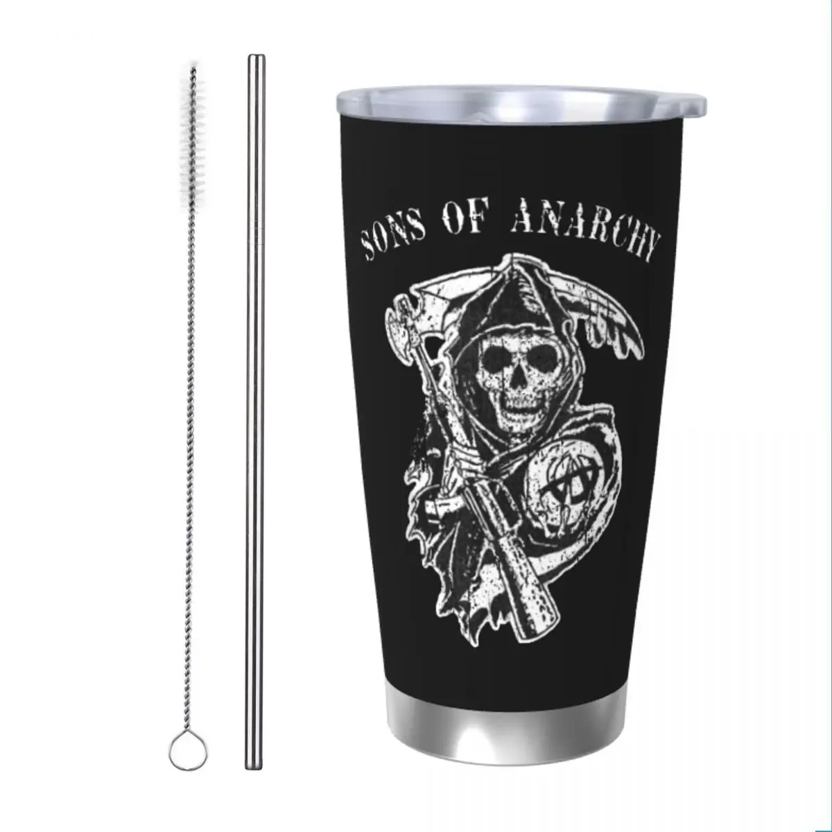 Sons Of Anarchy Tumbler Vacuum Insulated The TV Series Coffee Cups Stainless Steel Double Wall Mugs Hot Cold Drink, 20oz