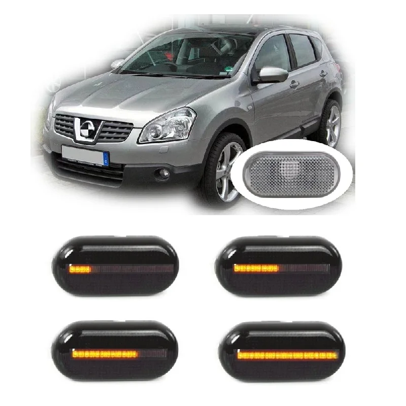 Dla Nissan Qashqai Dualis MK1 J10 JJ10 2007 2008 2009 2010 2011 2012 2013 2014 Dynamiczny wskaźnik LED Boczne światło obrysowe