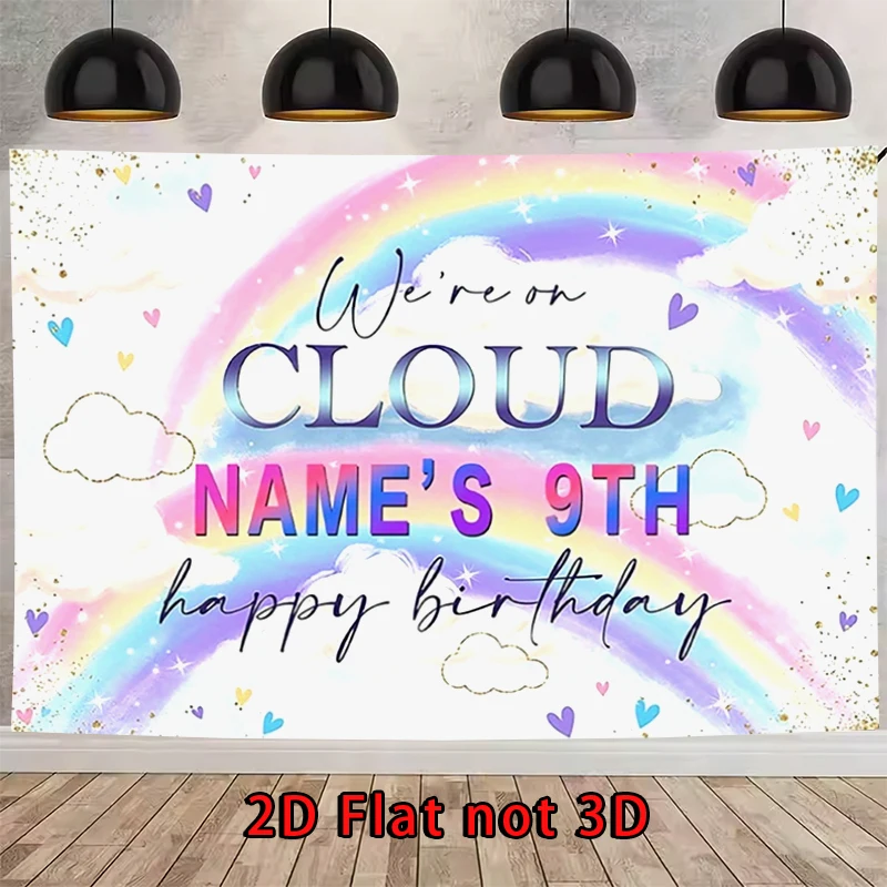 2D 플랫 배너, 1pc 맞춤형 이름 사용자 정의-편집 가능한 텍스트, 다양한 파티 행사용, 90.5x70.8인치 폴리에스테르 배너