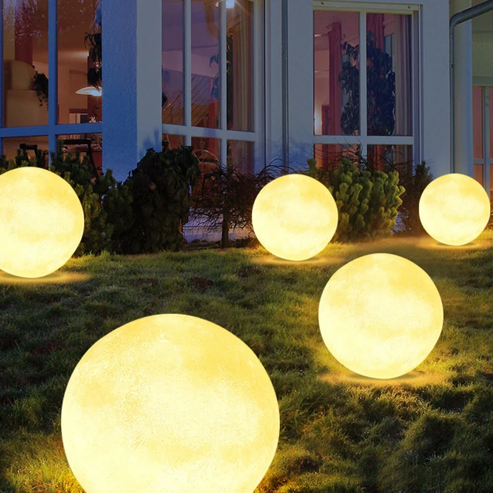 Outdoor Garden Yard Landscape Lamp Moon Shape Solar Garden Low Voltage Landscape Lighting Outdoor Pathway Landscape Lights