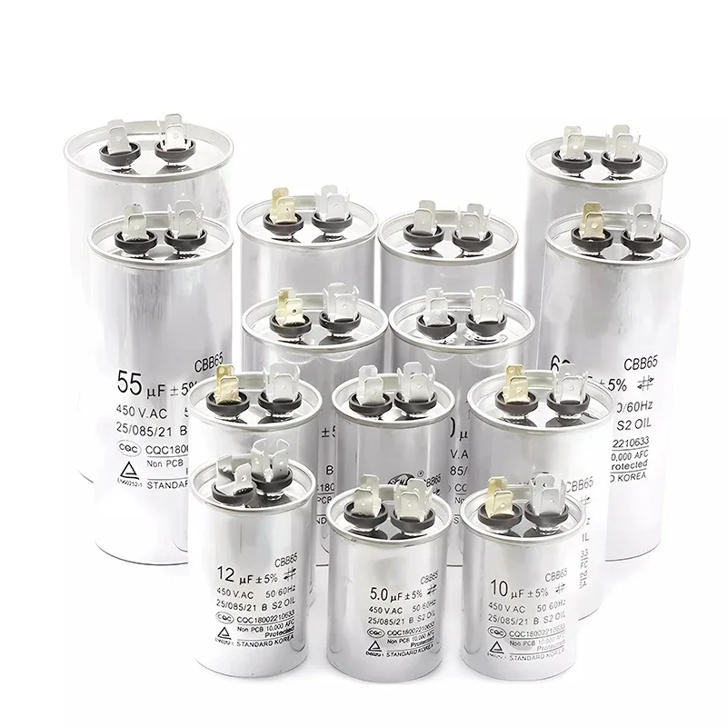 Suitable for Air Conditioning Compressor Start Capacitor 20/25/30/35/40/45/50/60/70UF 450V, Replacement Spare Parts