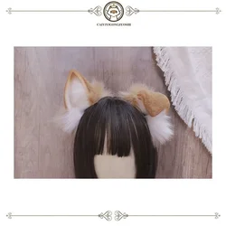 Little Milk Dog Original Handmade Animal Ears Pure Handmade Cute Kc Headband Simulated Dog Ears Hair Accessories Dress Up