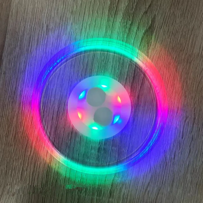 Posavasos con luz LED luminosa de Color acrílico con forma de corazón redondo para Bar, cerveza, bebida, botella, taza, decoración de cumpleaños y boda, juguete para regalo