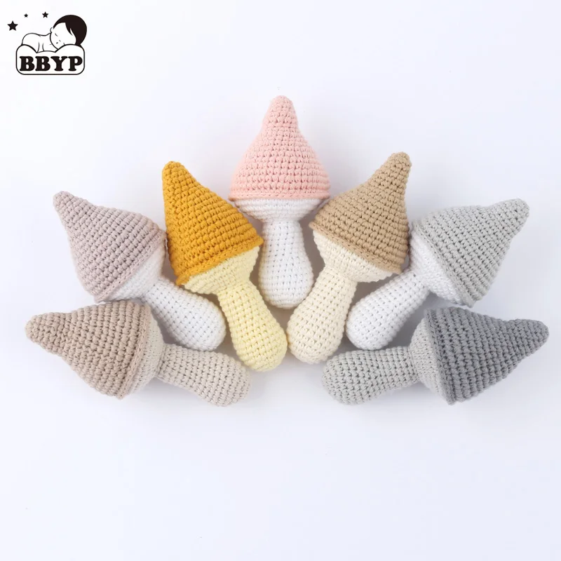 

Amigurumi Crochet Mushroom Toy for Baby First Stuffed Toy Friend Sleeping Aid Newborn Photo Props Gift Safe for Babies Newborn