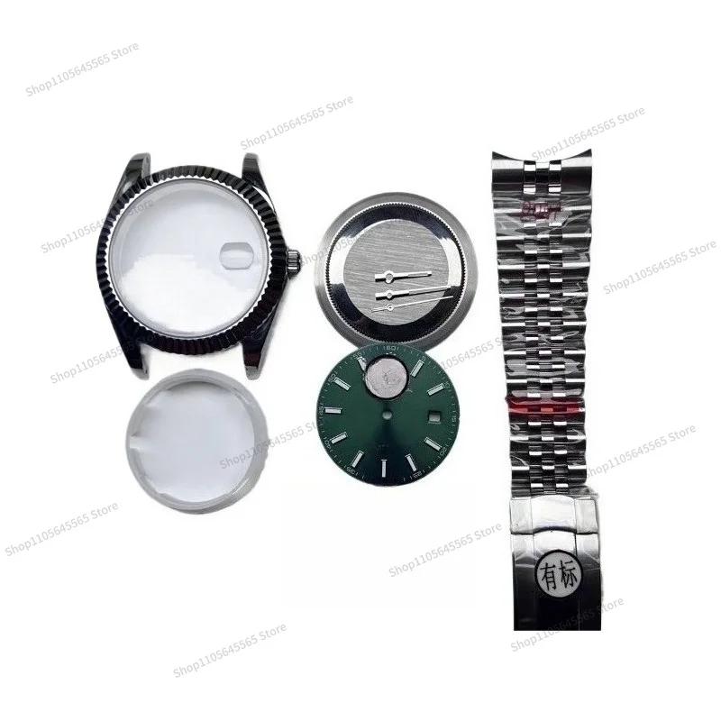 For Watch Accessories, Log 41 for 8215 8200 Movement Case Full Set of Sapphire Lenses with Five-ball Steel Belt/without Movement