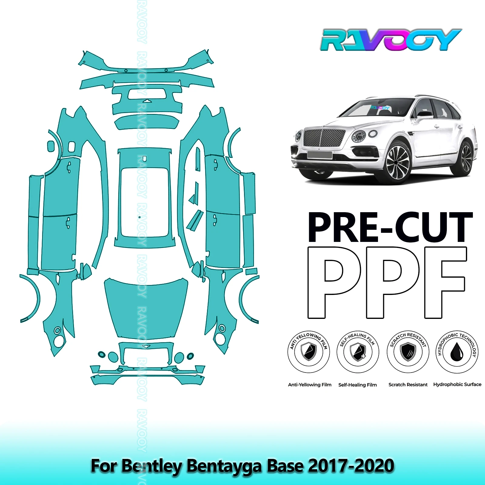 

Full Vehicle Clear Bra Precut PPF Paint Protection Film For Bentley Bentayga Base 2017-2020