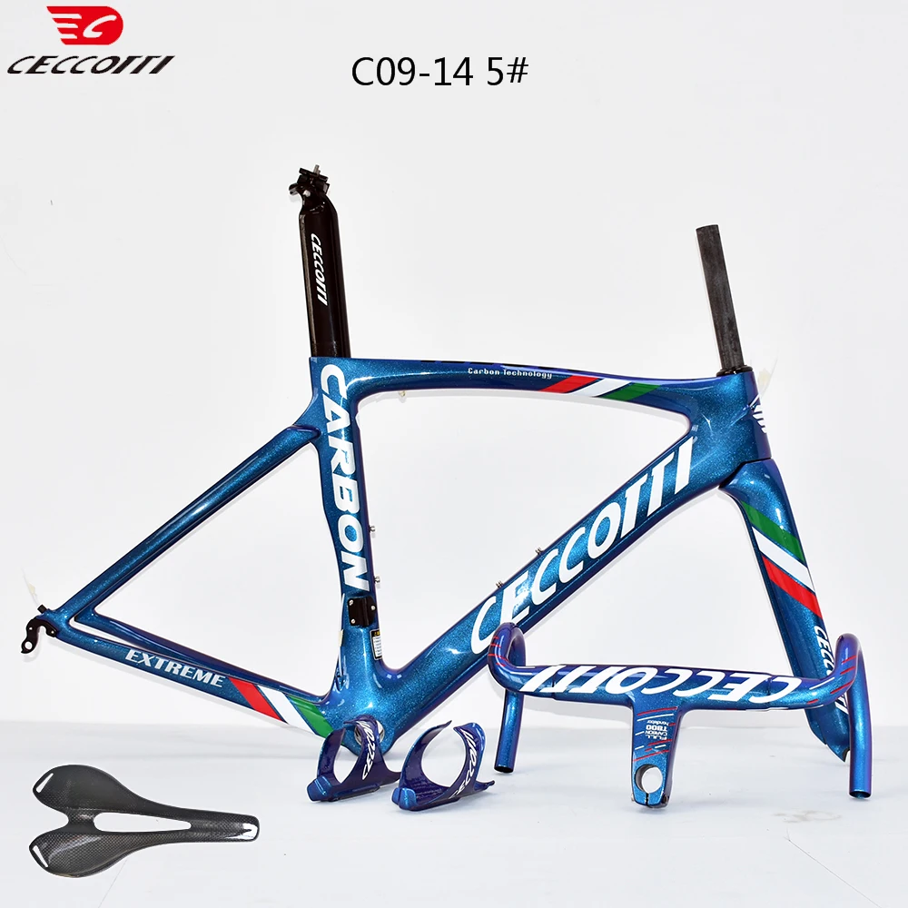 CECCOTTI Most Popular Chameleon Color Bicycle Frameset Real T1000 Full Carbon Fiber ROAD BIKE FRAME 700C Roadbike Framework