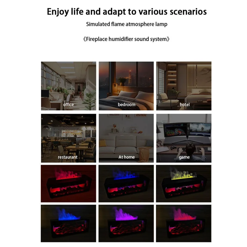 Umidificatore per aromaterapia con fiamma di simulazione umidificatore A59E, diffusore per aromaterapia domestica con diffusore di oli essenziali per luce notturna