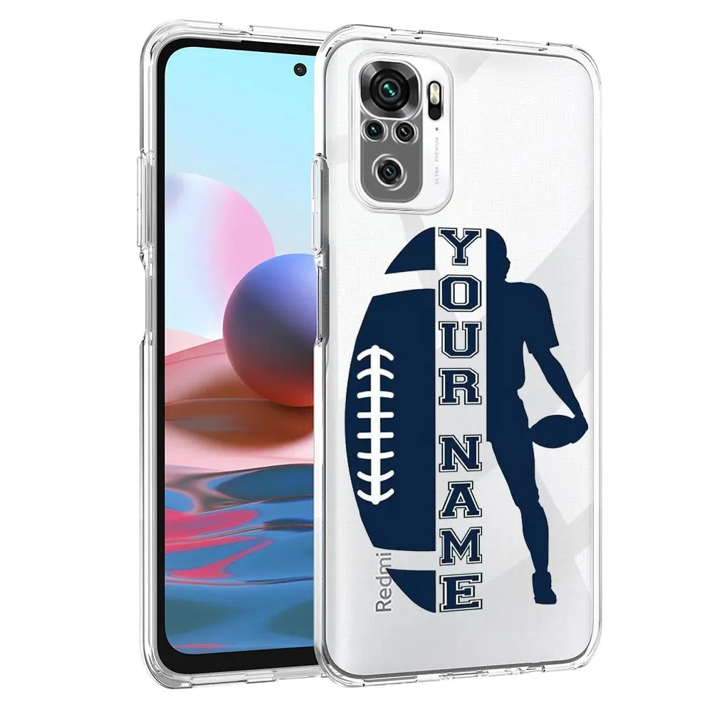 Rugby Ball Phone Case For Xiaomi Redmi Note 13 12 5G 9S 9 8 10 11 Pro 4G 9T 13C 12C 10C 9C 9A 7 Clear Soft Silicone Cover