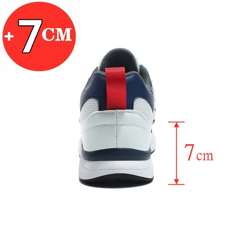 Men Casual Sports Elevator Shoes for Male Heightening Shoes Comfortable Height Increase Insole 7CM Breathable Running Sneakers