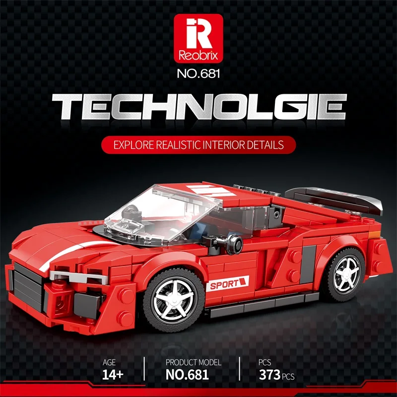 

Reobrix 681 Sports Car Building Block Set, Classic Race Car Building Kit,Birthday Gift for Kids, Boys, Christmas, Halloween Gift