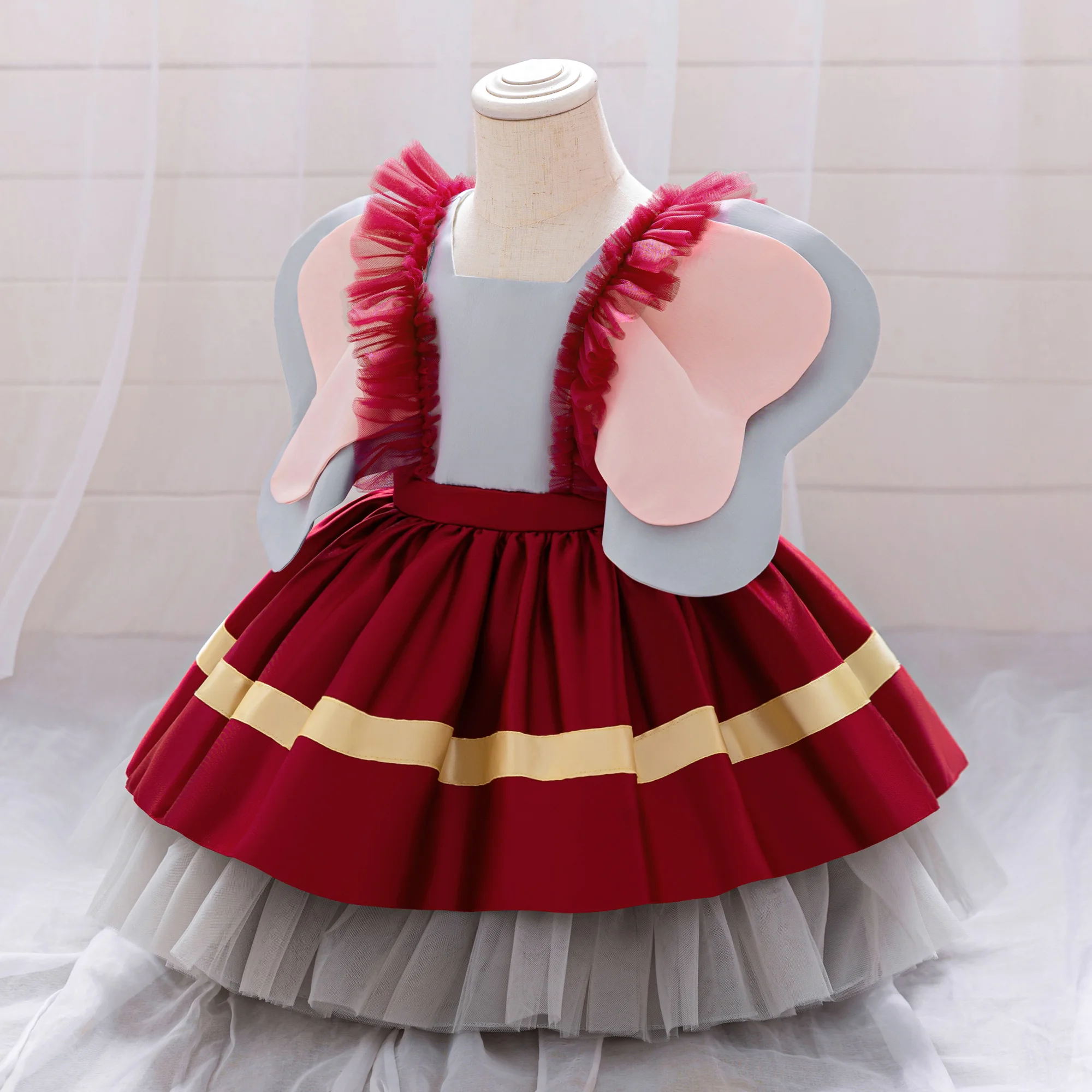 Girl Litter Flying Elephant Dumbo Dress for Baby Cute Party Ball Gown Big Ears Kids Halloween Christmas Cartoon Birthday Dresses