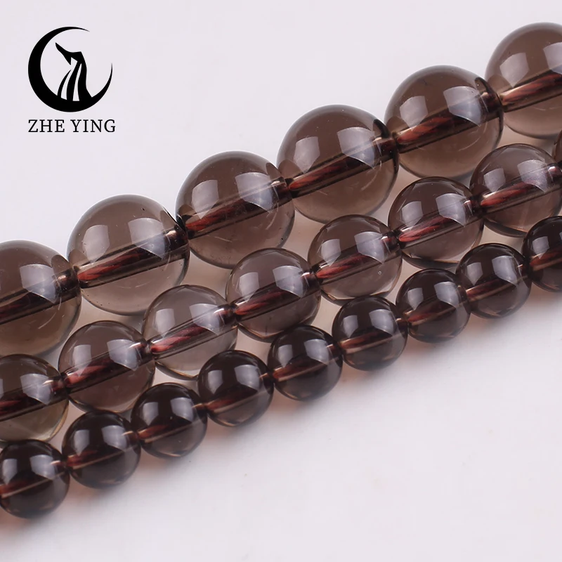 

New 5A Natural Stone Smoky Quartz Beads Smooth Round Loose Spacer Beads For Jewelry Making DIY Bracelet Accessories 6 8 10mm 15"