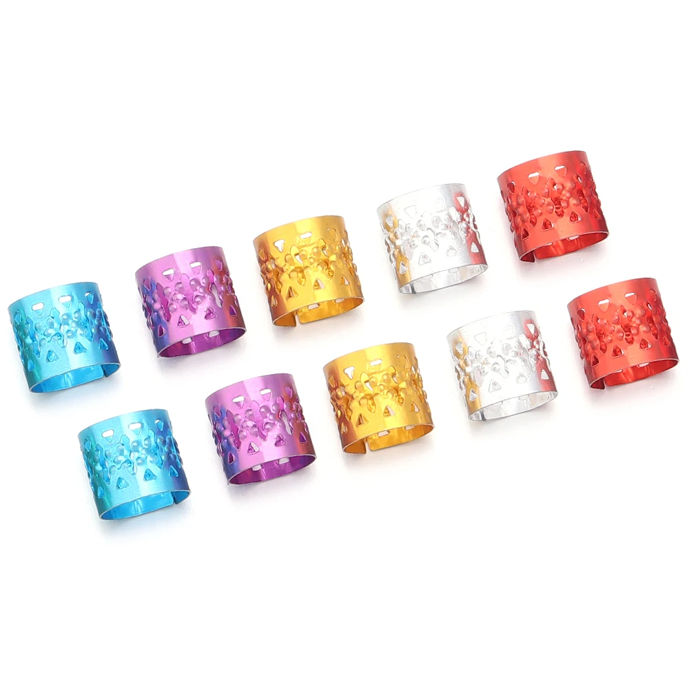 100 ชิ้น 9x8 มิลลิเมตรขนาดเล็ก Silver Gold Plated แหวนผม Braid Dreadlocks Hole Micro ลูกปัดปรับคลิปผมจัดแต่งทรงผม