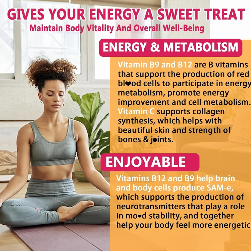 فيتامين ب12 علكة 5000 مللي جرام/10000 ميكروجرام (ميثيل B12)، تستخدم للطاقة والتمثيل الغذائي ودعم العظام والمناعية #4