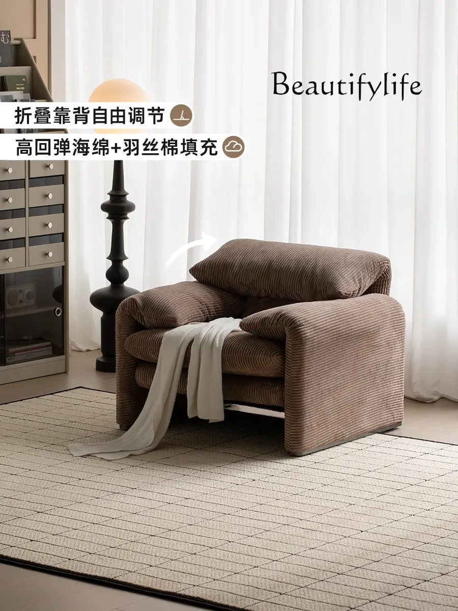 

muebles para hogar Italian Retro Single Sofa Light Luxury Designer Fabric Sofa Modern Living Room Leisure Sofa