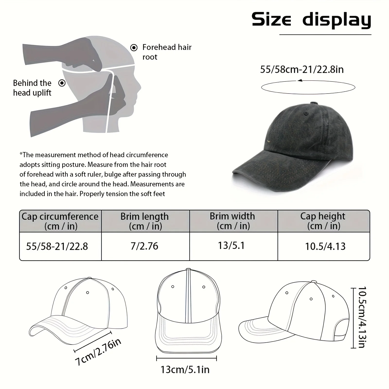 Adjustable Duckbill Baseball Cap for Men & Women - Lightweight Unisex Hat with Curved Brim, Duckbill, Switchable Closure, Suitab