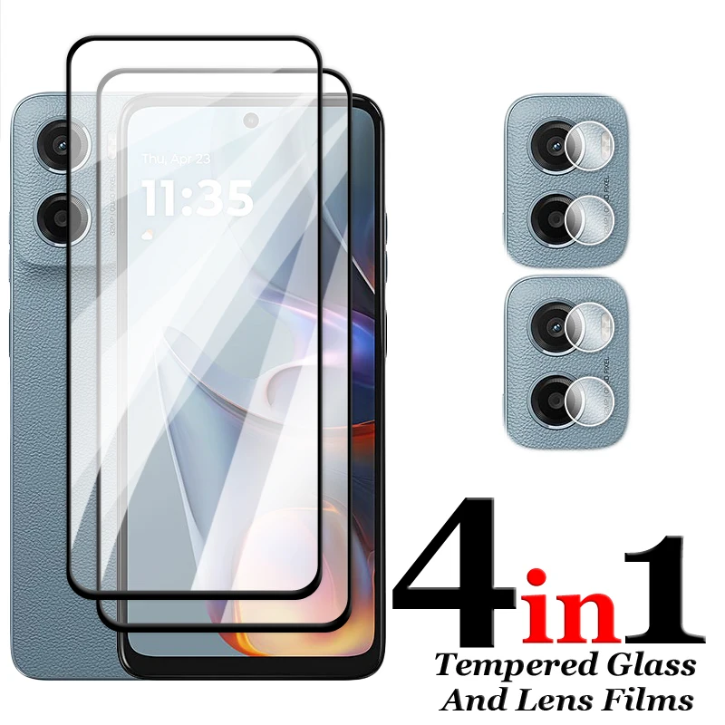 For Motorola Moto E15 Glass For Moto E15 E14 E13 E30 E20 Tempered Glass 2.5D Full Cover Glue HD Screen Protector For E15 Film