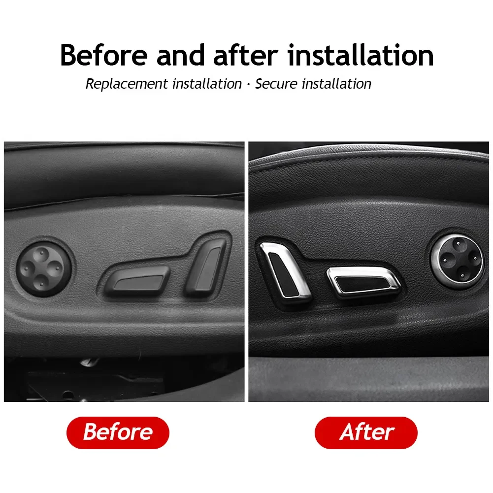 

6Pcs Car Seat Adjustment Button Switch Cover Knob Trim Decoration Cover for Audi A3 A4 B8 A5 A6 C6 C7 A7 Q3 Q5 Acces