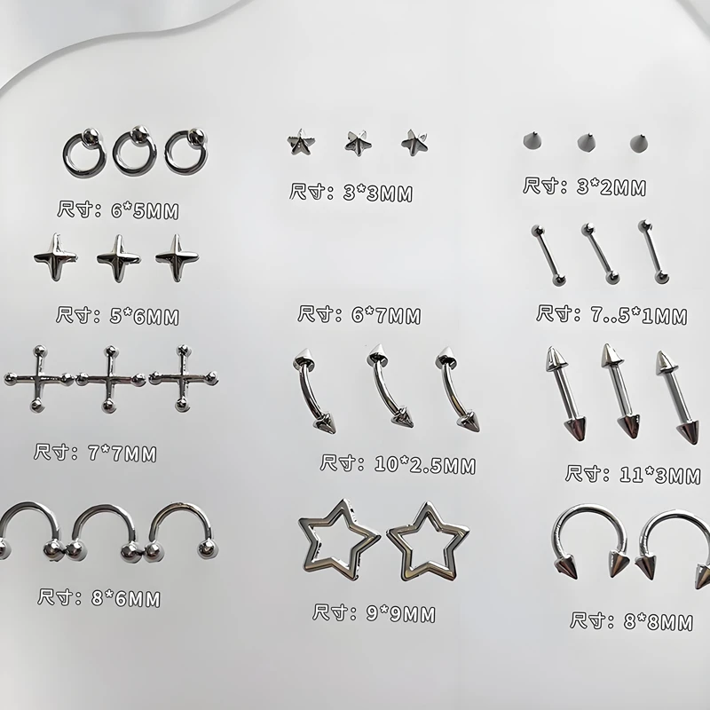 40 STKS Punk Stijl Nagel Accessoires Piercing Legering Studs Metalen Curve Pijl Klinknagel Onderdelen Bedels Voor Nagels Kunst Decoratie Benodigdheden