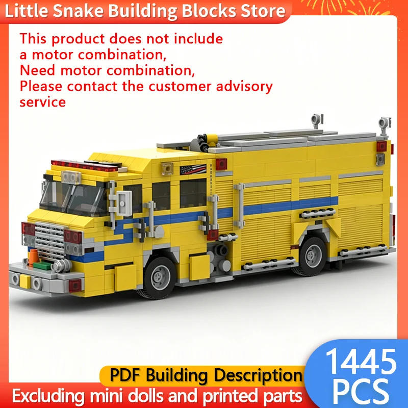 Urban Rescue Vehicles Model MOC Building Bricks Fire Engine Modular Technology Gifts Holiday Assemble Children Toys Suit