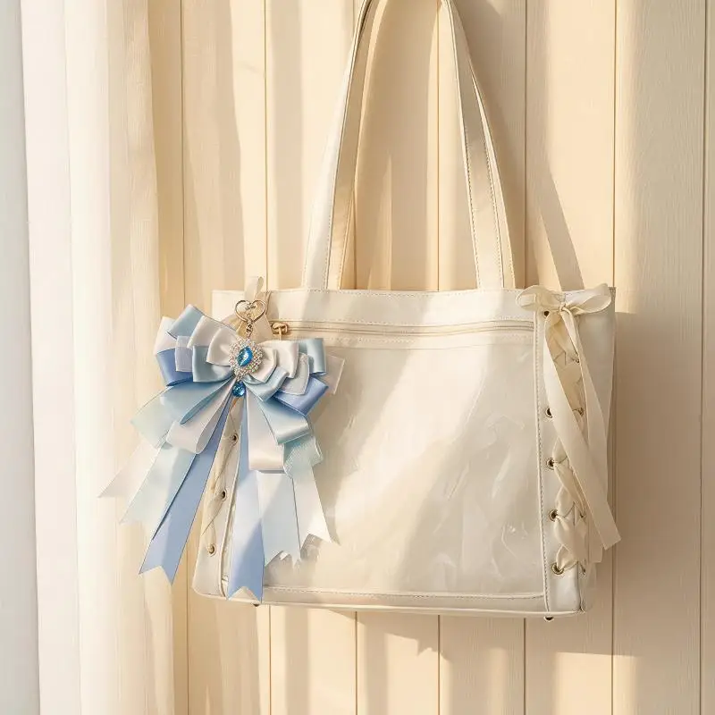 Double Layer Bow Pendant Ribbon Anime Itabag DIY Lolita Gift Itabag Keychain Accessories For Friends