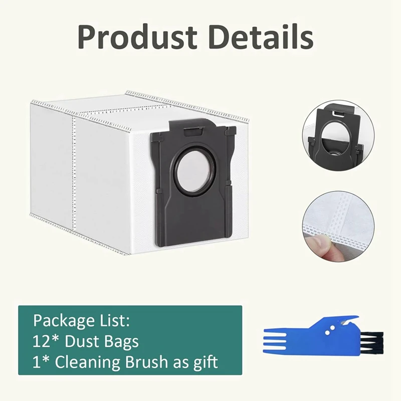 أكياس المكنسة الكهربائية JDZD لقطع غيار المكنسة الكهربائية Dreame L10S Pro Ultra / X30 Ultra / X40 Ultra / L40 Ultra