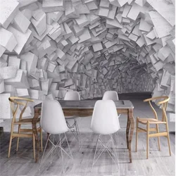 Custom wallpaper 3D mural European retro extension space tunnel industrial back living room bedroom view wallpapers home decor