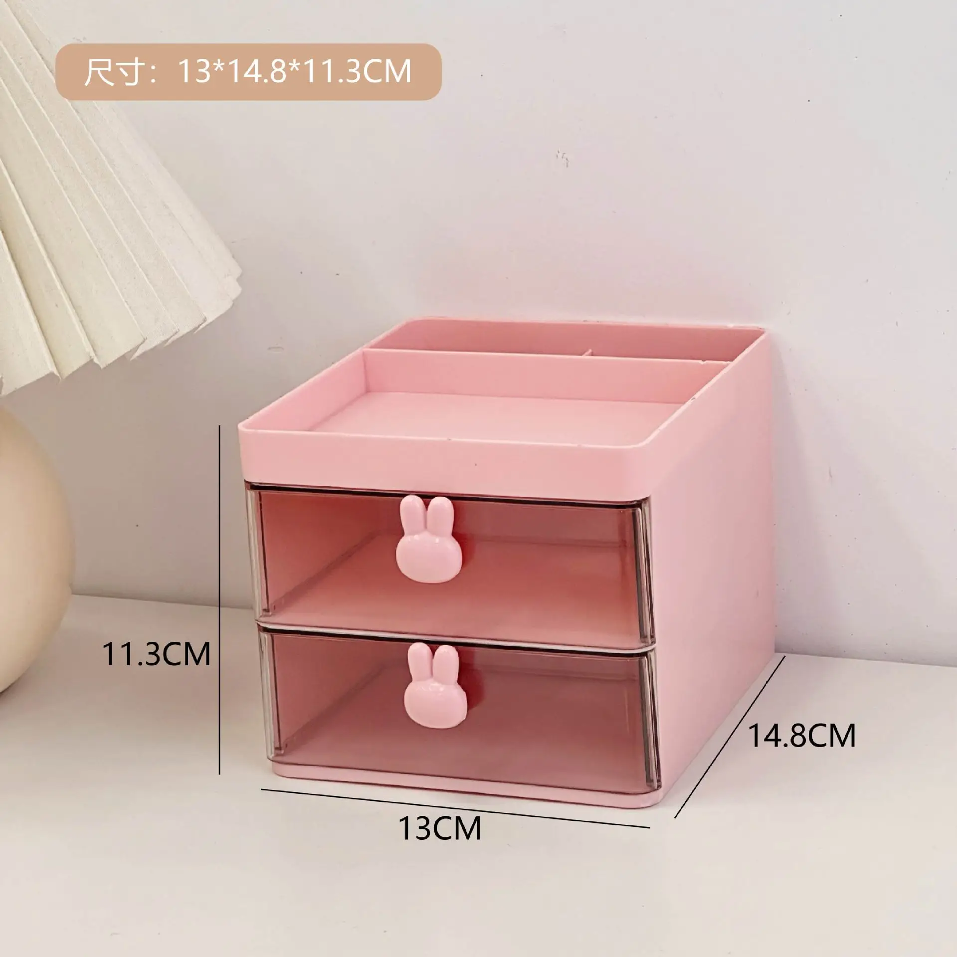 Cartoon Creative Pen Holder Organizer Transparent Drawer Storage Box Kid Girls Office Desktop Large Capacity Stationery Box Case
