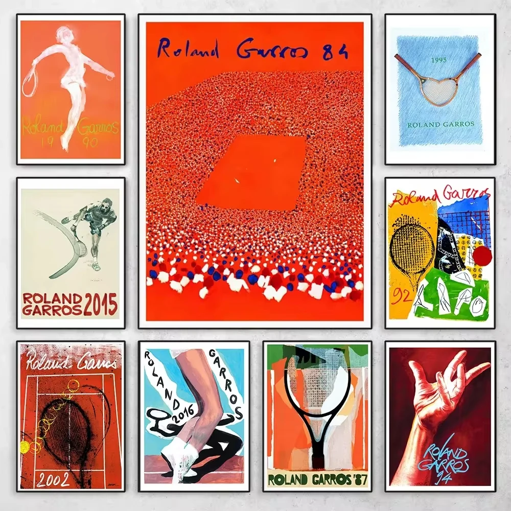 Roland-Garros – affiche de Tennis, idée murale contemporaine, peinture sur toile pour salon, décoration intérieure de la maison, cadeau d'anniversaire