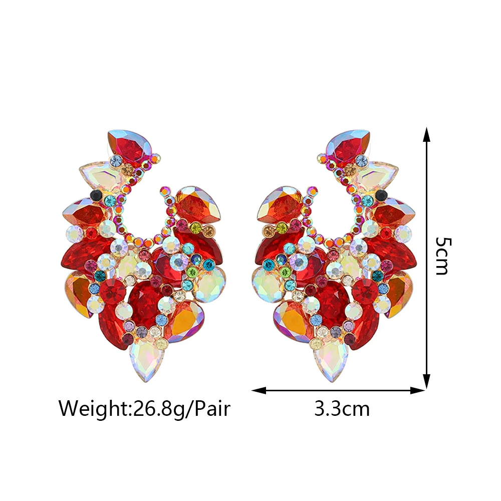 New Shiny Geometric Crystal Piercing Stud Earrings For Women Korean Fashion Luxury Original Charms Jewelry Statement Accessories image 6