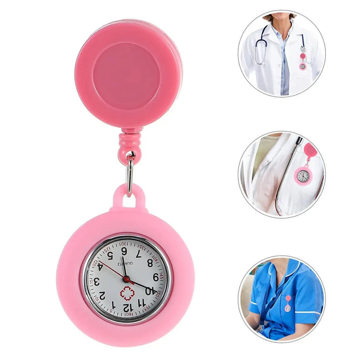 Nurse Watch Pocket Table Digital Quartz Retractable Silicone Durable Practical Cleanable Lightweight Gift Fob Watches Nurses