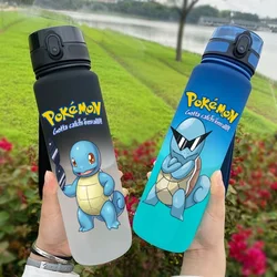 650ML Pokemon  Anime Characters Water Cup Portable Children's  Outdoor Sports  Large Capacity Plastic Antidrip Water Bottle