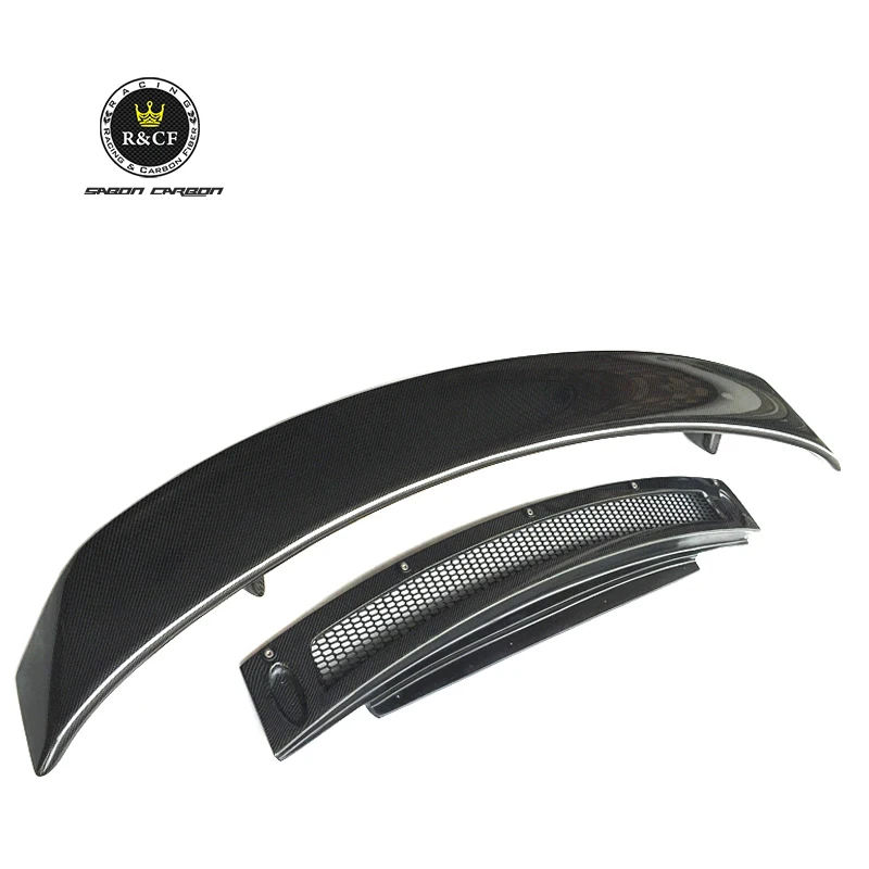 

R8 V8 V10 GT Style Double Carbon Fiber Rear Spoiler Wing with Base Panel for Audi R8 Coupe 09-15