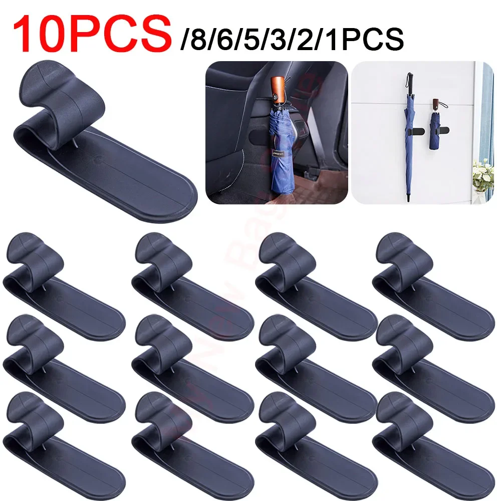 1-10PCS Universal Car Trunk Umbrella Hanger Multifunctional Storage Hooks Clip Bag Holder Wall Holder Hanger Car Seat Clip Rack