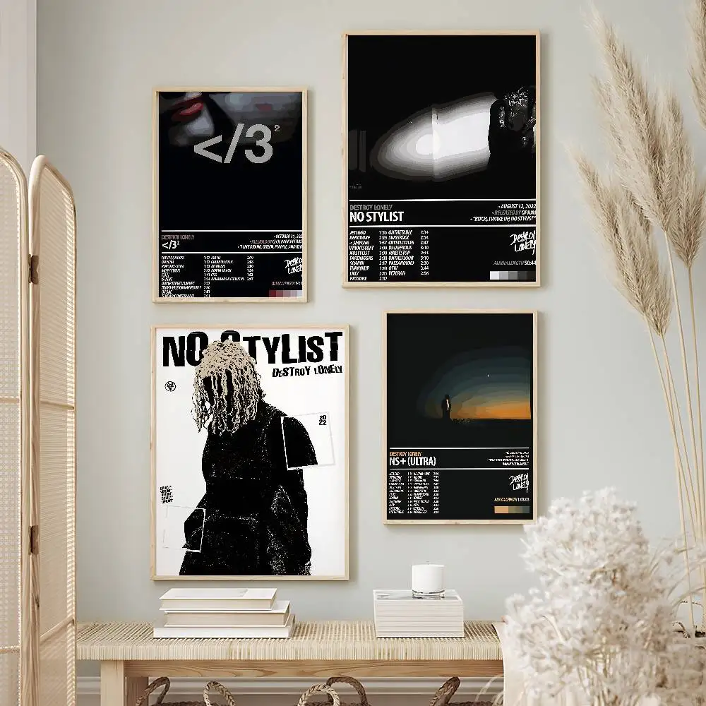 Trending Rapper Destroy Lonely Premium Self-Adhesive No Residue Wall Sticker for Home Office Bar Decor
