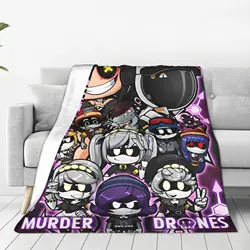 Chibis Murder Drones Knitted Blankets UZI Cartoon Flannel Throw Blankets Bedroom Sofa Decoration Soft Warm Portable Rug Piece