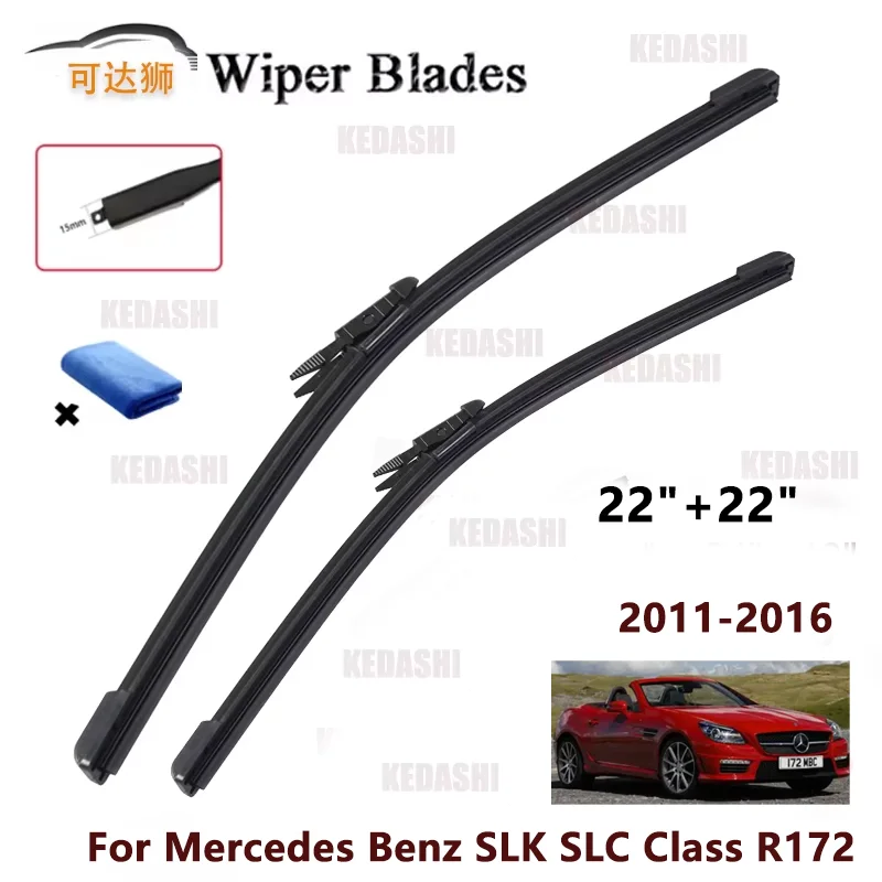 

For Mercedes Benz SLK SLC Class R172 2011~2016 Auto Windscreen Windshield Window Front Wiper Blades Rubber Cleaning U J Hook Arm