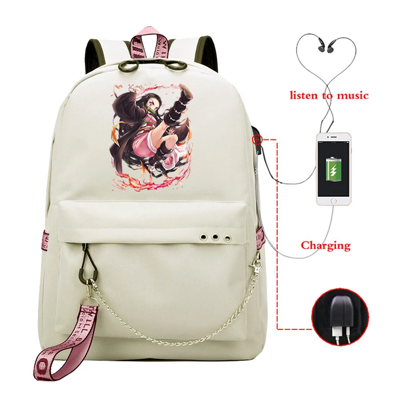 Anime Demon Slayer Trekking borse Shopper zaini Kpop Style Eco Bag High Street Bags divertente Demon Slayer Manga Bag per studente