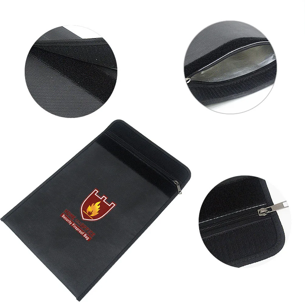 Bolsa de archivo ignífuga resistente al fuego, soporte grande impermeable para documentos, almacenamiento para oficina y escuela, bolsa para documentos y pasaportes