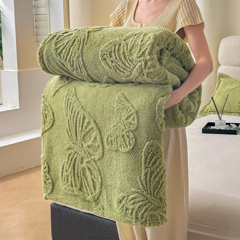 

Multifunctional Air Conditioning Blanket, Jacquard, Butterfly, Soft, Velvet, Monochromatic, Sofa