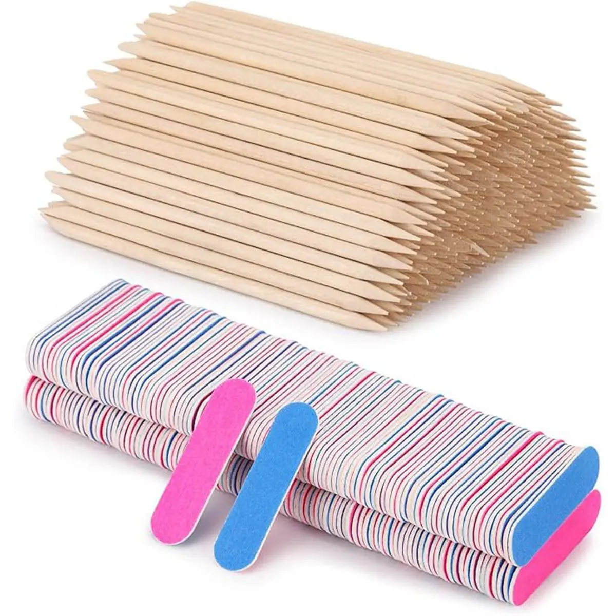 مجموعة من 400 قطعة من مبرد الأظافر وأعواد البشرة الخشبية - مجموعة مانيكير وباديكير ممتازة للعناية بالأظافر وفن الأظافر والأظافر على طراز الصالون #2