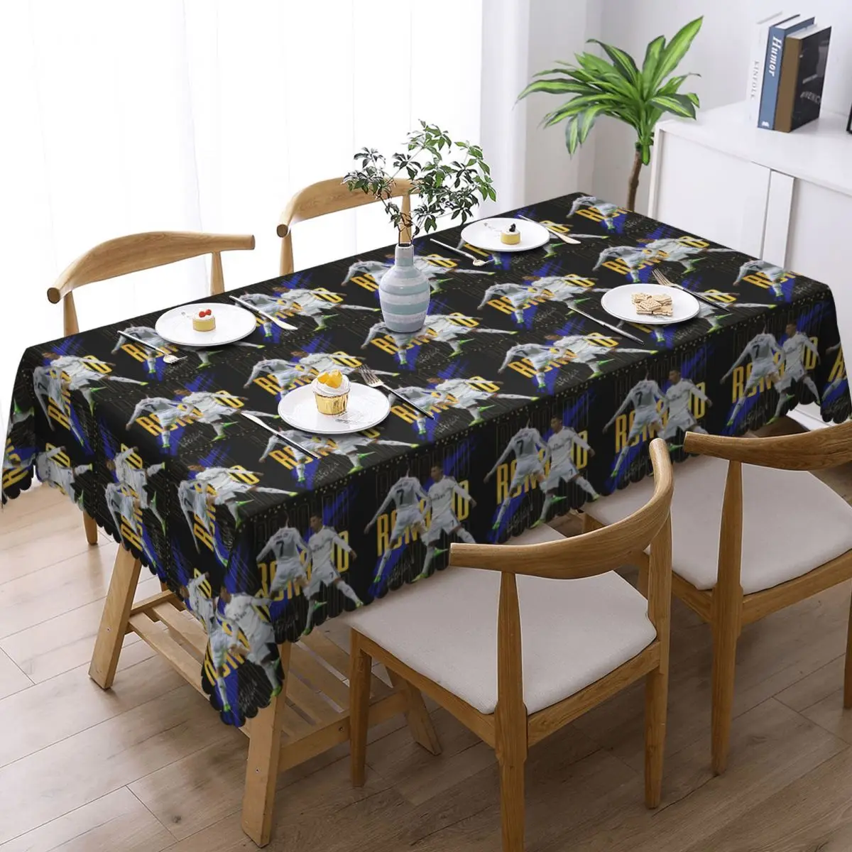 Cristiano Ronaldo Suuiii! Custom Rectangular Tablecloth Waterproof Table Cover for Festival Party Decorations Table Cloth