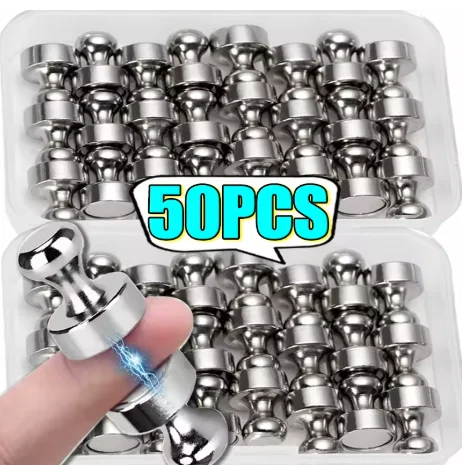 1-50Pcs Super Strong Neodymium Magnet Pushpin for Refrigerator Whiteboard Magnetic Pushpins Sucker Thumbtack Magnets Push Pins