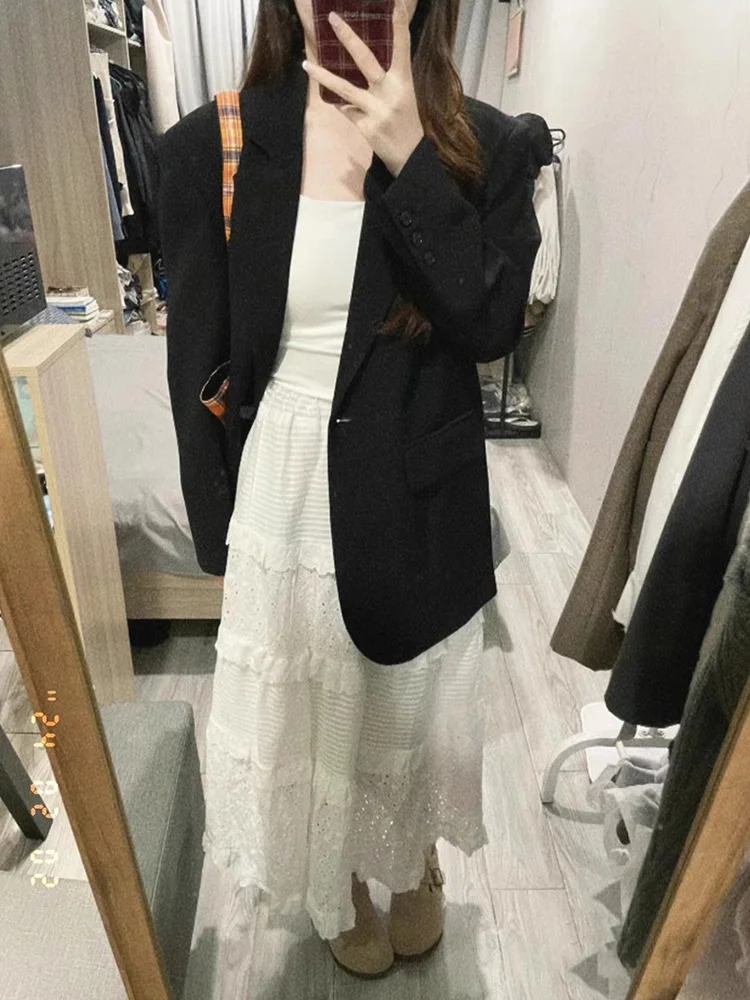 Blazer Oversize Women Women'S Summer Suit Age Reducing Off-Shoulder Vacation Cold Boyfriend Exquisitely