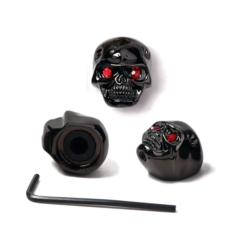 Set of 3Pcs Skull Head Tone Volume Guitar Tone Volume Control Knobs Solid Shaft Electric Guitar Bass Parts Replacements 69HD