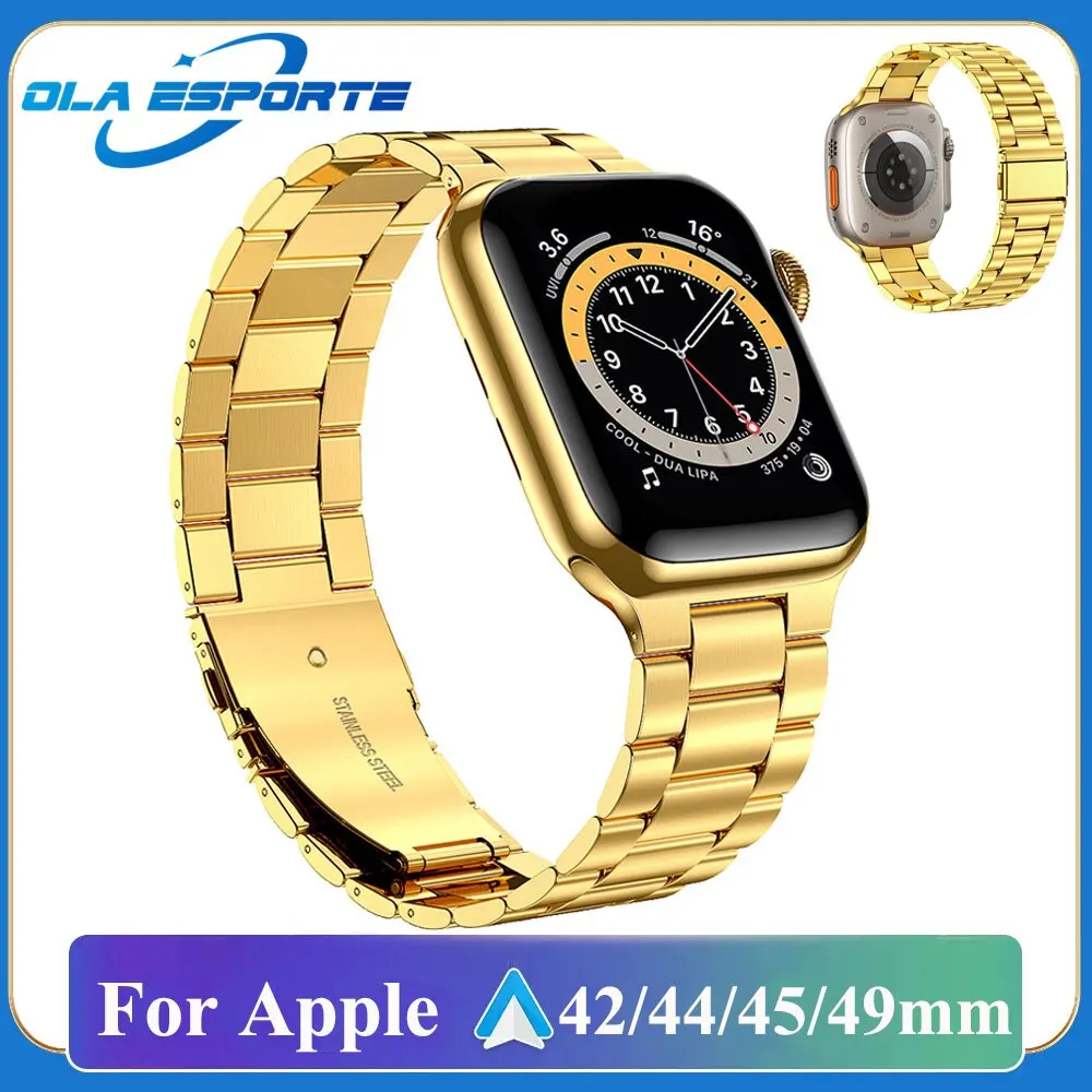 Stainless Steel Strap For Apple Watch Ultra Band 49mm Smart Watch Metal Bracelet IWatch 7 6 5 4 3 SE 8 45mm for Apple Ultra 2