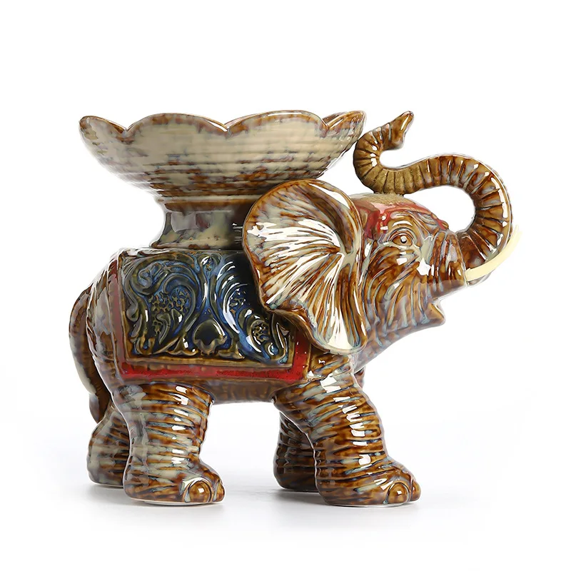

Ceramic handicrafts, Chinese porcelain ornaments, home living room ornaments, lucky elephant gifts